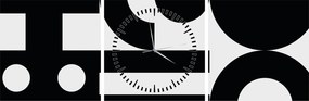 Obraz - Geometrická abstrakcia N⁰3 (s hodinami) (90x30 cm)
