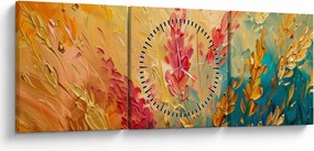 Obraz - Maľba poľa (s hodinami) (90x30 cm)