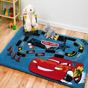 DY Detský modrý koberec s motívom McQueen 06 Rozmer: 400x500 cm