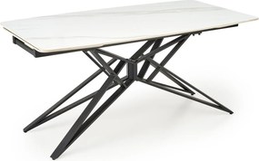 Rozkladací jedálenský stôl Alfredo 160/240 cm biely mramor/čierny
