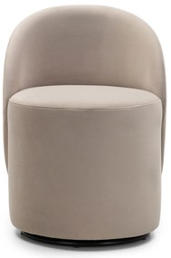 Otočné designové křeslo Enzo velur krémové