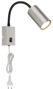 Globo 57911W - Flexibilná nástenná lampa ROBBY 1xGU10/25W/230V čierna/chróm