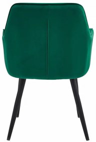 Set dvoch jedálenských stoličiek JORK zamatové, tmavozelené (čierne nohy) 2 ks