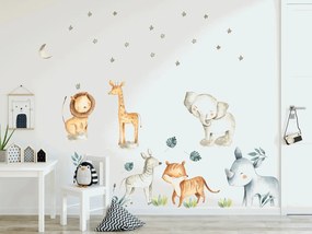 Vulpi Detské samolepky na stenu Safari 100x50 cm