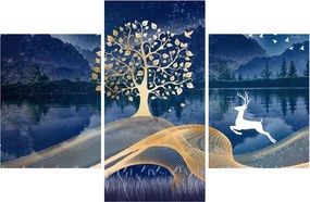 Obraz jeleňov pri splne (90x60 cm)
