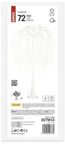EMOS Vonkajší vianočný stromček LED, 72xLED, teplá biela, 120cm, časovač