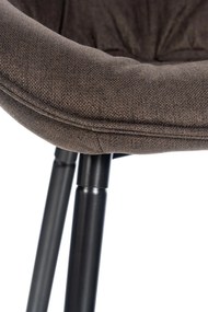 Barová stolička Gibson (SET 2 ks) - látka, kovové nohy čierne - Hnedá