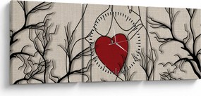 Obraz - Zamilovaný pár (s hodinami) (90x30 cm)
