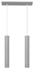 LED Luster na lanku TUBA 2xGU10/4,8W/230V šedá