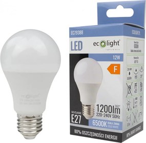 LED žiarovka E27 12W 1200lm CW 6500K A60 - studená biela