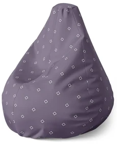 Sablio Sedací vak Pear Biele štvorce - 140 x 100 x 25 cm