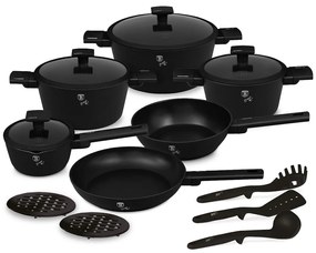 Nepriľnavá sada hrncov 15 ks, Matte Black BerlingerHaus