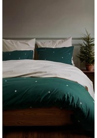 Béžové obliečky na jednolôžko z bavlneného perkálu 140x200 cm Christmas Fable – JUNA