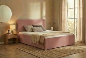 Postel TONY 180x200 cm Světle růžová S matracom