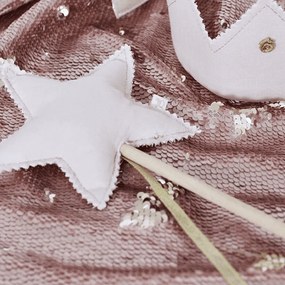 Ľanový kúzelný prútik púdrovo ružový so zlatom