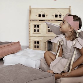 Prešívaný puf broskyňová 46x46x13cm