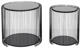 Wire set 2 príručných stolíkov čierne