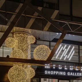 DECOLED Svetelný záves LED, FLASH, 1x1,5 m, teplá biela, 150 diód, IP67