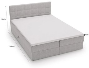 Čalúnená posteľ 180x200 ELSIE 1 s úložným priestorom - mätová