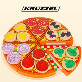 Kruzzel 22471 Drevená krájacia pizza PIZZA 21cm