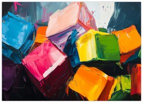 Obraz - Farebné kocky (70x50 cm)