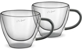 Lamart LT9117 2-dielna súprava pohárov na cappuccino Vaso, 190 ml, čierna
