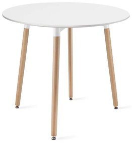 Jedálenský set 1+4, stôl KAMI 80x80 biely + stolička BALI MARK biela