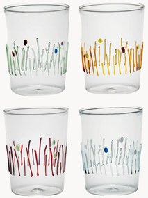 Ručne vyrobené poháre na vodu Quattro Stagioni, 4 ks