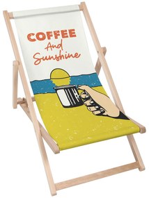 Drevené plážové lehátko Coffee and Sunshine