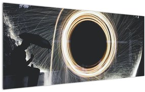Obraz - Svetelná šou v daždi (120x50 cm)