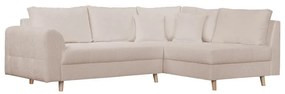 Béžová rohová pohovka z textílie buklé (pravý roh) Ariella – Ropez