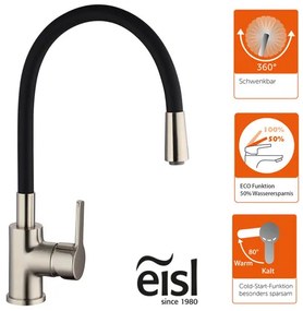 Eisl Kuchynská batéria Flexo (ušľachtilá oceľ/čierna)  (100335792)