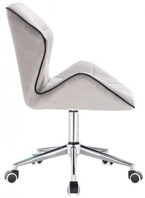 LuxuryForm DESIGN Stolička MILANO MAX VELUR na striebornej podstave s kolieskami - šedá