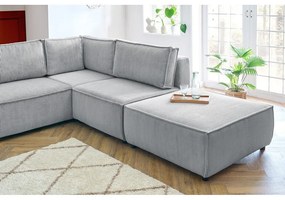 Svetlosivá menčestrová rohová pohovka (pravý roh/do tvaru "U") Nihad modular – Bobochic Paris