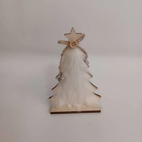 DECOLED Dekorácia, stromček, drevená, 8,5 x 4,5 x 14 cm