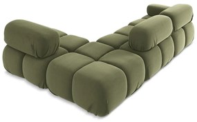 Svetlozelená zamatová modulárna rohová pohovka (pravý roh) Lokua – Makamii