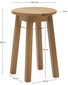 Stolička z masívu akácie v prírodnej farbe Amel – Kave Home