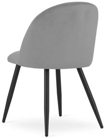 Set dvoch jedálenských stoličiek BELLO zamatové svetlosivé (čierne nohy) 2ks