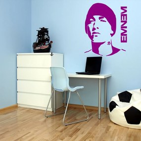 Veselá Stena Samolepka Eminem Farba: fialová, Veľkosť: 40 x 47 cm