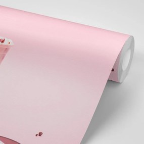 Samolepiaca fototapeta ružový mliečny koktail - 375x250