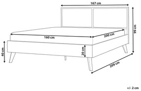 Ratanová posteľ 160 x 200 cm tmavé drevo MONPAZIER Beliani