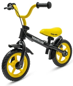 Baby Mix Detský balančný bicykel s brzdouTraveller, čierny