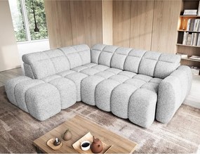 Svetlosivá rozkladacia/s úložným priestorom rohová pohovka z textílie buklé (ľavý roh/do L) Falconn – ELTAP