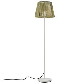 Vonkajšia stojaca lampa biela so zeleným lanovým tienidlom IP44 / IP54 - Virginia Jayla