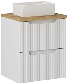 Závesná skrinka Nova White Gaja I s doskou a umývadlom 50 cm biela/dub evoke