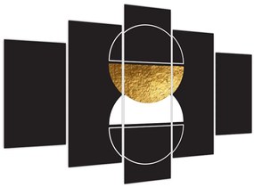 Obraz - Abstrakcia zlatá a čierna N⁰2 (150x105 cm)
