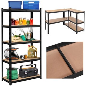 Regál CONOR 180x90x30 cm čierny