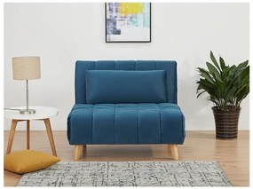 Modré rozkladacie kreslo BILLY VELVET