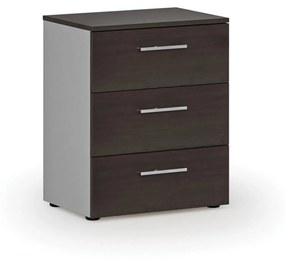 Kancelárska komoda k stolu PRIMO GRAY, 740 x 600 x 420 mm, sivá/wenge
