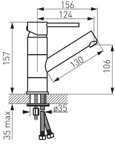 F-Design Flusso, stojanková umývadlová batéria, chróm lesklý, FD1-FLS-2A-11